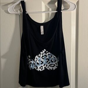 Black and Blue Heart Graphic Tank Top